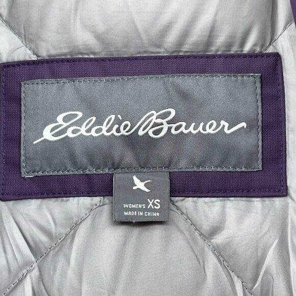 Eddie Bauer Weatheredge Down Fill Parka Coat Jacket Purple No Hood - Picture 9 of 13